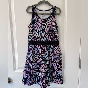 Lands’ End Girls Athletic Dress – Butterfly Print – Size M (8)